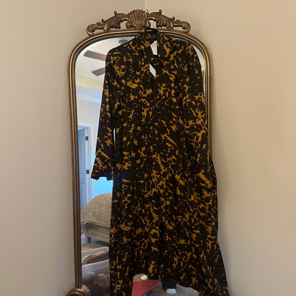 COS Black and Gold Long Sleeve Dress